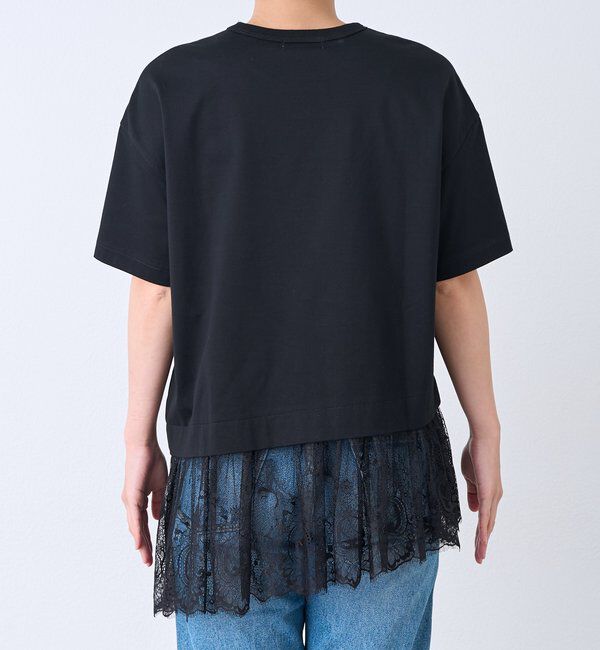  「予約【1枚で旬顔トップス】ヘムレースカットソー」|Tシャツ・カットソー|