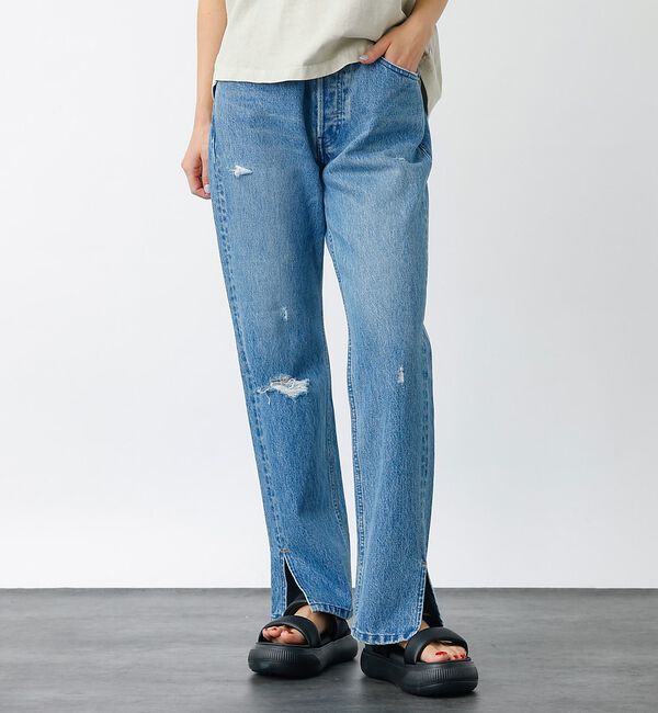 Rouge vif「【157&times;WOADBLUE】Slit Straight / スリット ストレート」|デニム|