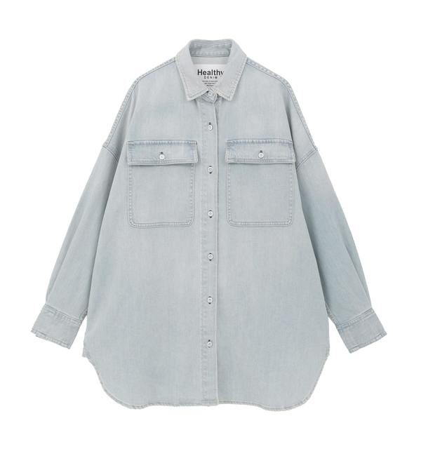 TIARA「【HEALTHY DENIM/ヘルシーデニム】デニムシャツ（Almond）」|シャツ・ブラウス|ライトブルー