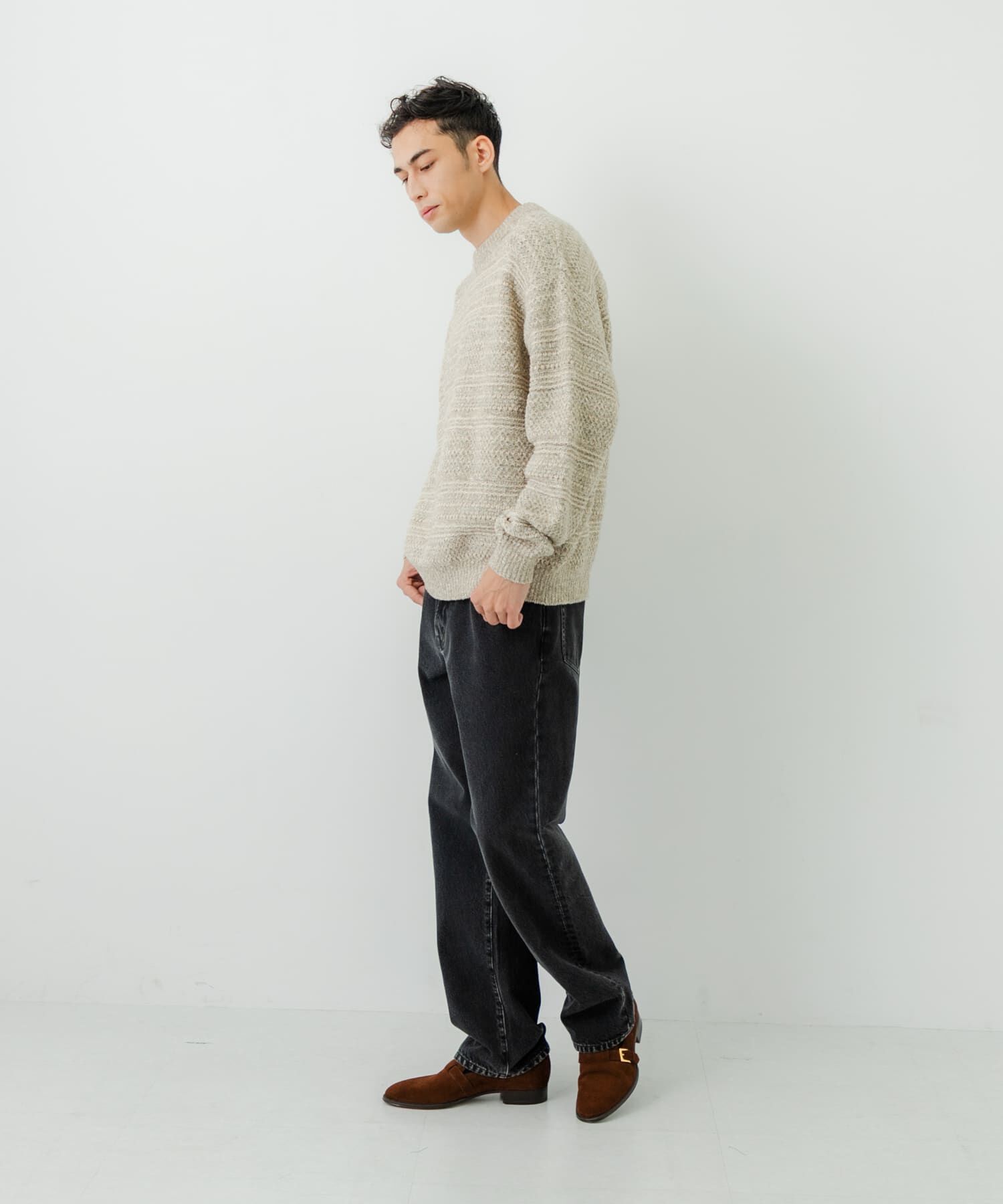 URBAN RESEARCH「『別注』crepuscule&times;URBAN RESEARCH　Multi Border Mix CREW-NECK」|ニット・セーター|