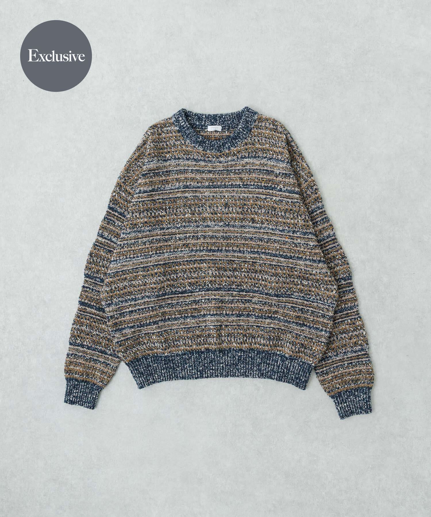 URBAN RESEARCH「『別注』crepuscule&times;URBAN RESEARCH　Multi Border Mix CREW-NECK」|ニット・セーター|
