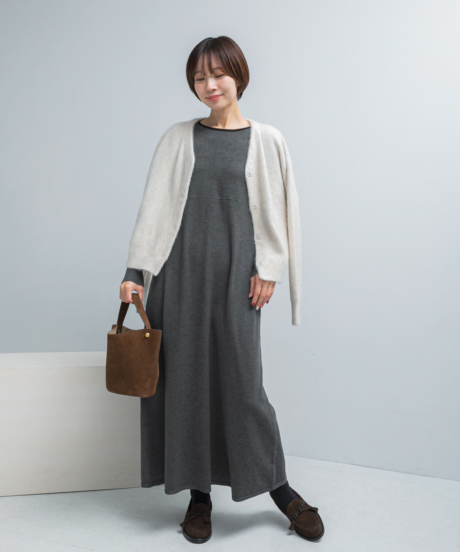 URBAN RESEARCH ROSSO「ウォシャブルフレアシルエットニットワンピース」|ワンピース|