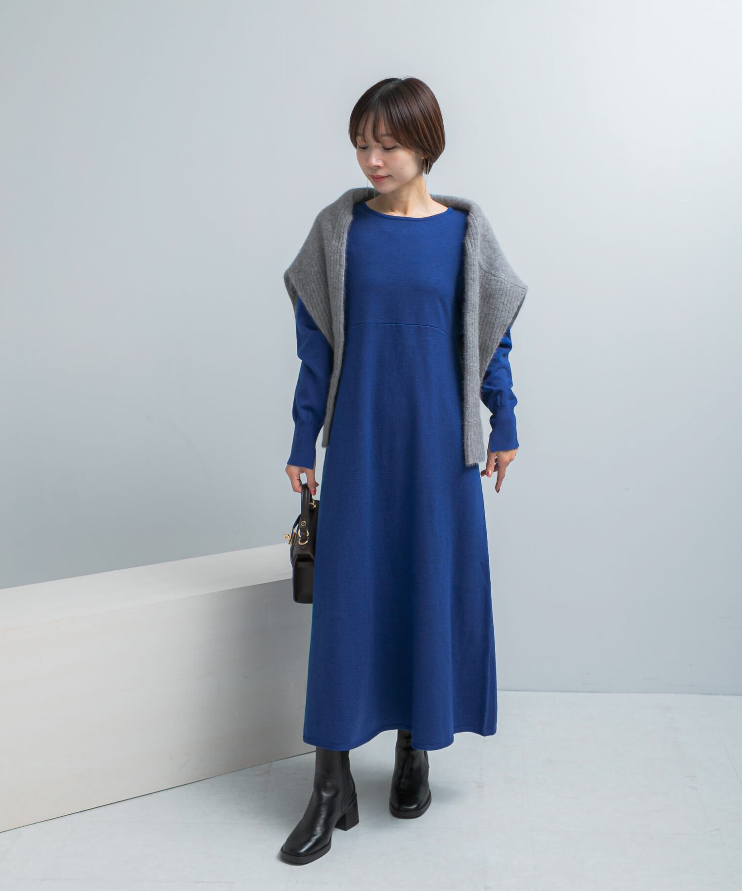 URBAN RESEARCH ROSSO「ウォシャブルフレアシルエットニットワンピース」|ワンピース|