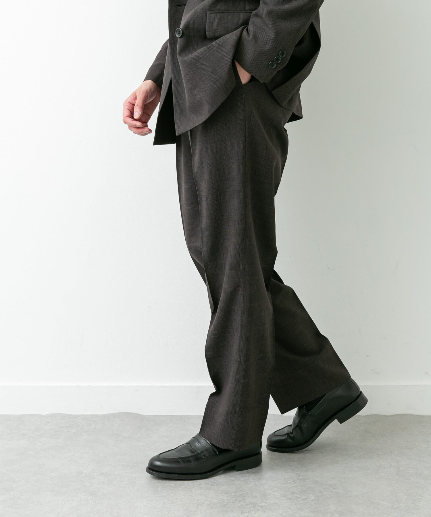 URBAN RESEARCH DOORS「LIFE STYLE TAILOR　ウーリーノグレンチェック2タックパンツ」|スラックス|