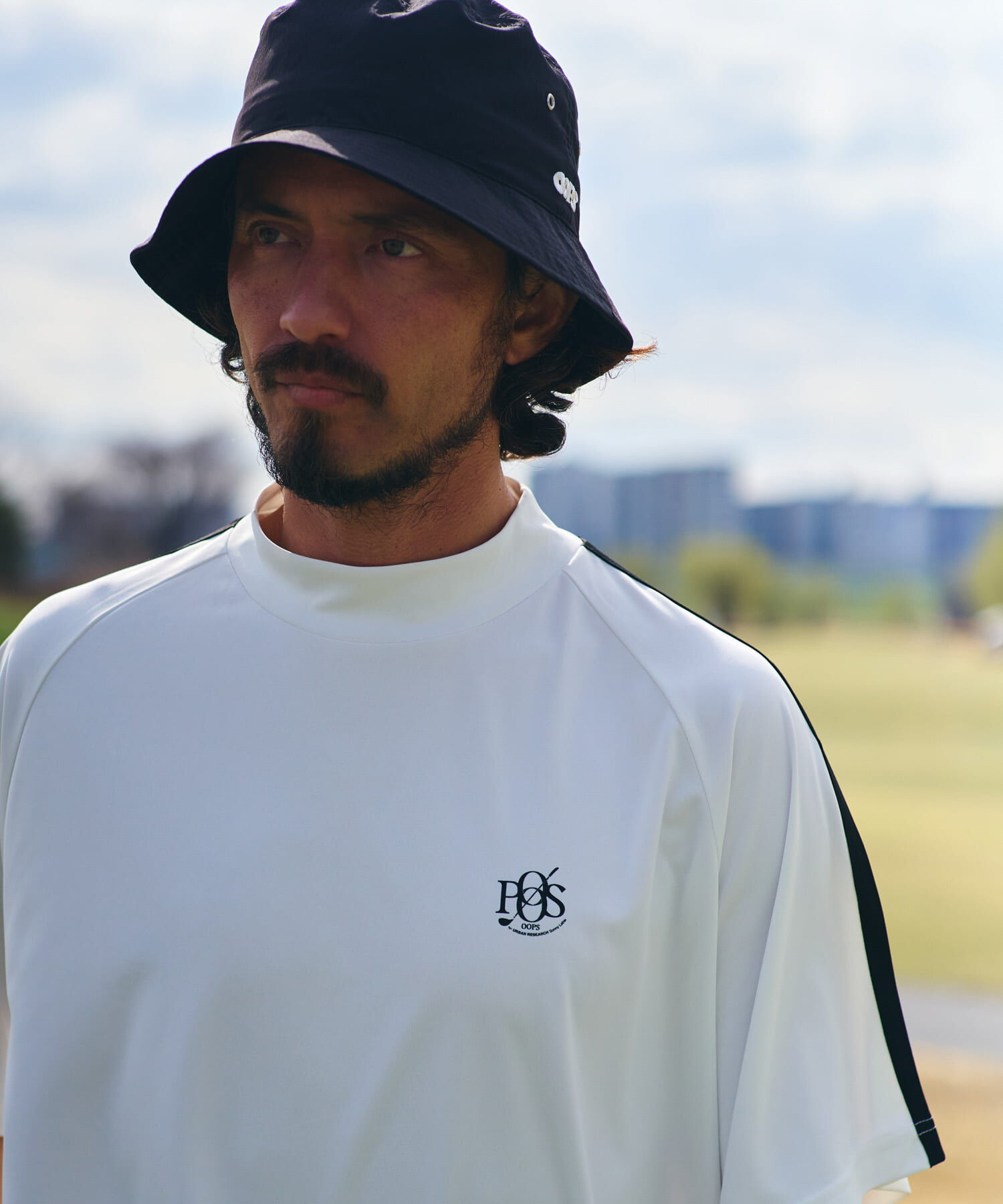 Sonny Label 「OOPS　吸水速乾ラインモックネックTシャツ」|Tシャツ・カットソー|