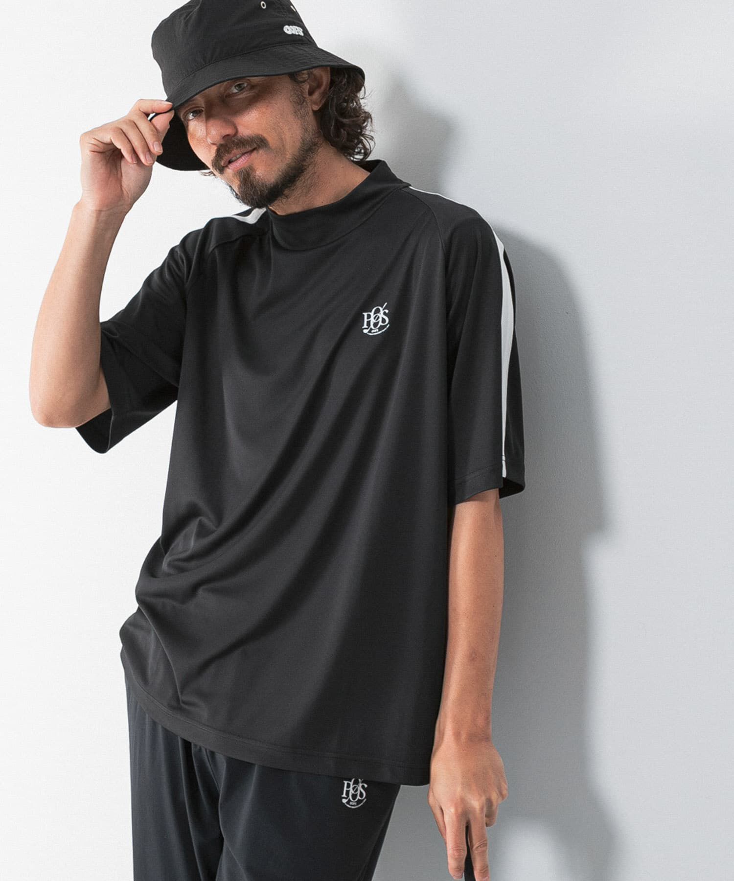 Sonny Label 「OOPS　吸水速乾ラインモックネックTシャツ」|Tシャツ・カットソー|