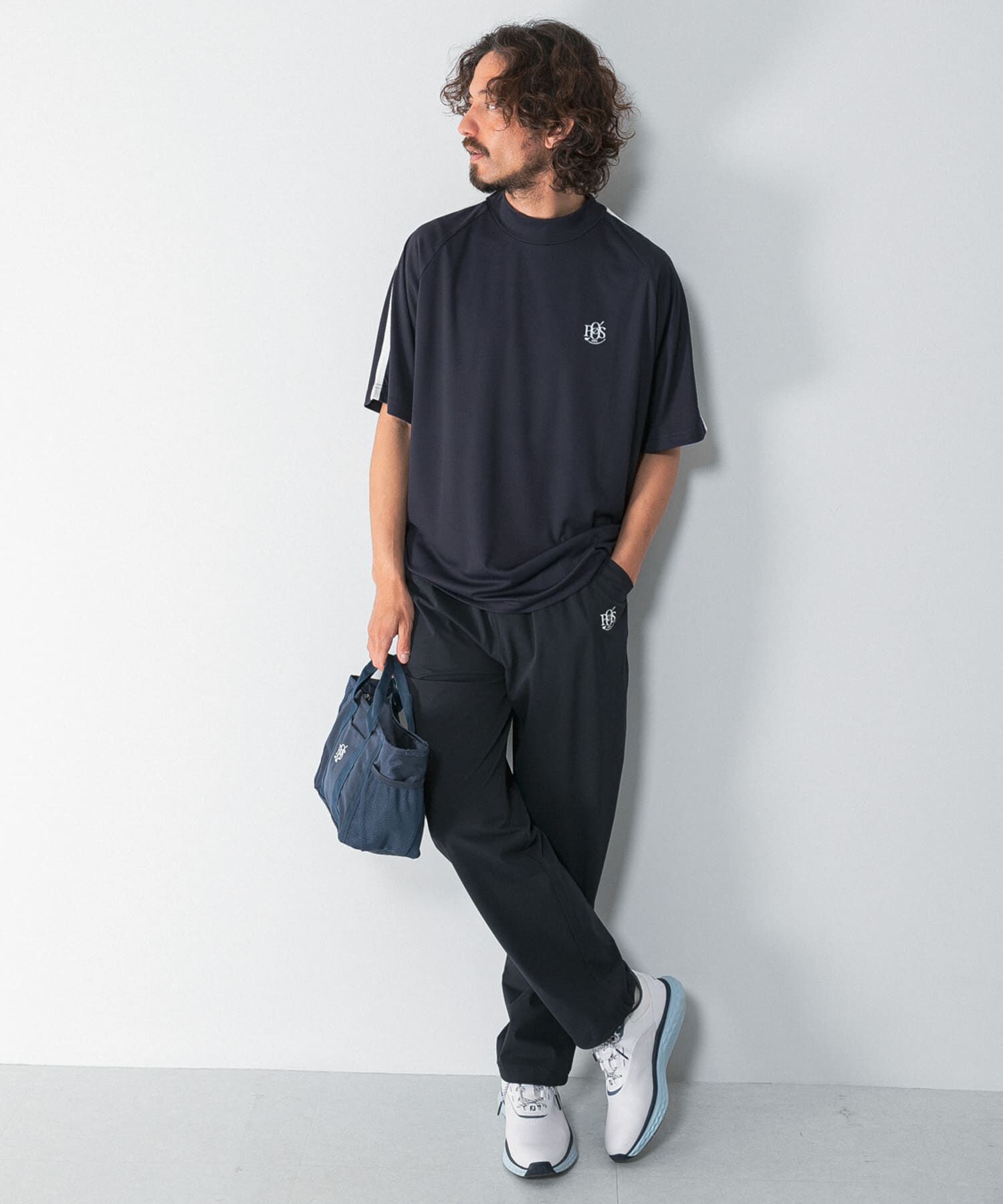 Sonny Label 「OOPS　吸水速乾ラインモックネックTシャツ」|Tシャツ・カットソー|