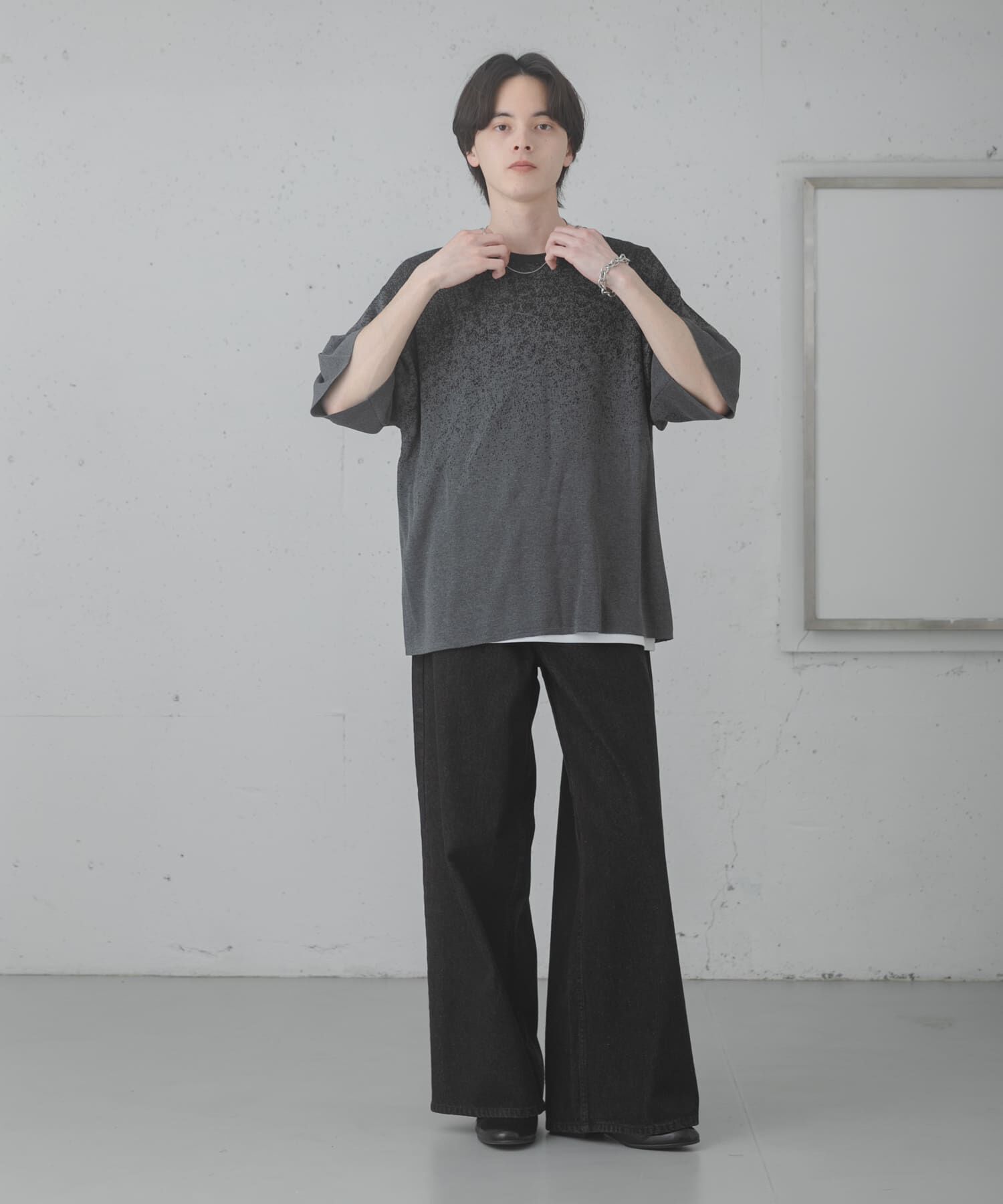 SENSE OF PLACE by URBAN RESEARCH「『洗濯可』エクストラルーズスプラッシュニットTシャツ」|ニット・セーター|