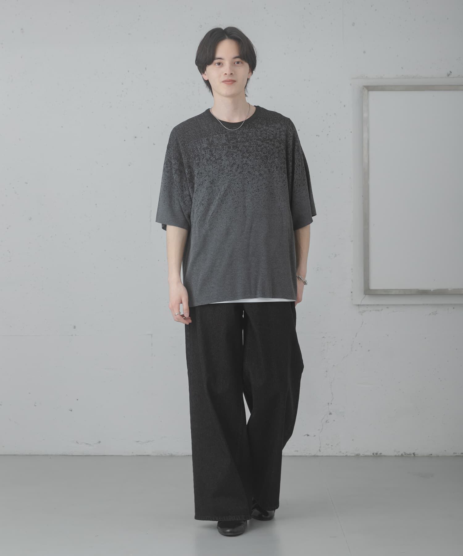 SENSE OF PLACE by URBAN RESEARCH「『洗濯可』エクストラルーズスプラッシュニットTシャツ」|ニット・セーター|