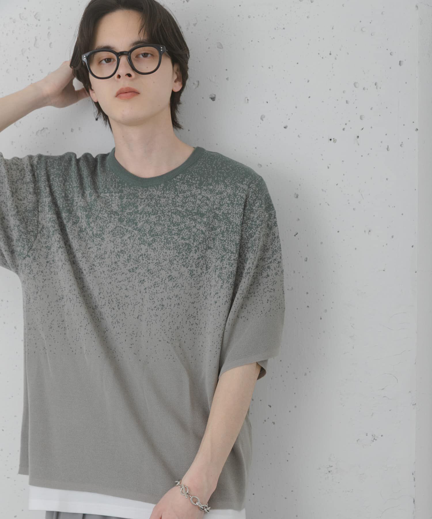 SENSE OF PLACE by URBAN RESEARCH「『洗濯可』エクストラルーズスプラッシュニットTシャツ」|ニット・セーター|ミント