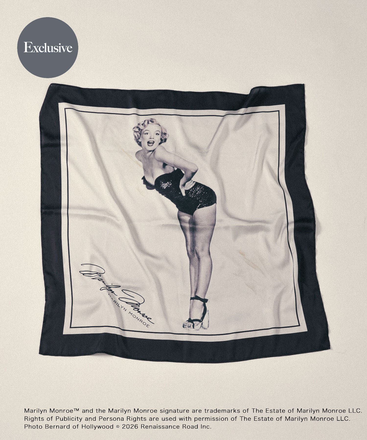 SENSE OF PLACE by URBAN RESEARCH「『別注』MARILYNMONROE&times;SENSE OF PLACE　プリントスカーフ」|バンダナ・スカーフ|ブラック