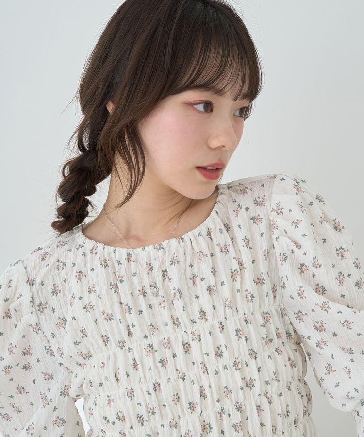 earth music&ecology「花柄ポコポコシャーリングトップス」|Tシャツ・カットソー|