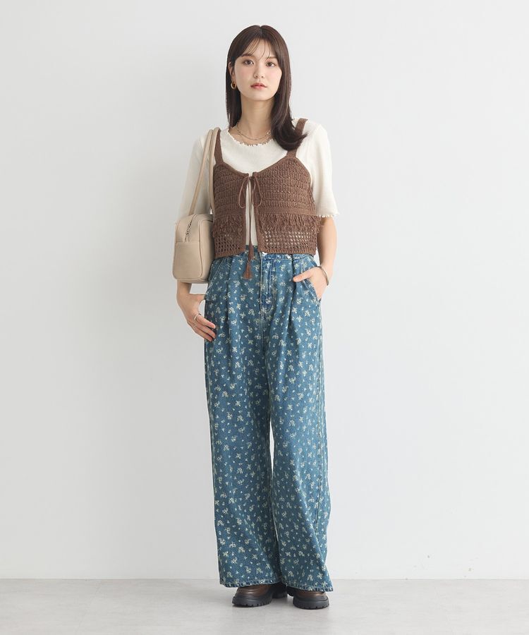 earth music&ecology「タックホックデニムパンツ」|デニム|