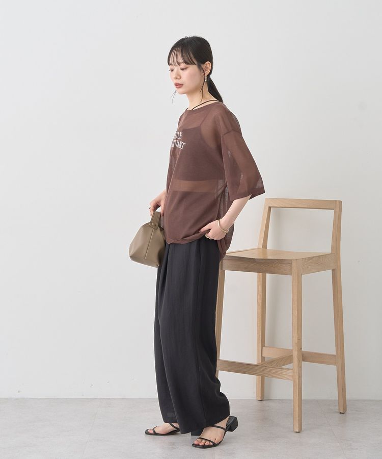 earth music&ecology「【接触冷感】ロゴ刺繍シアープルオーバー」|ニット・セーター|