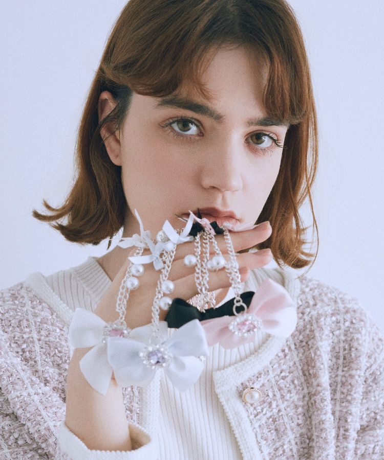 Maison de FLEUR「ビジューリボンパールバッグチャーム」|その他|