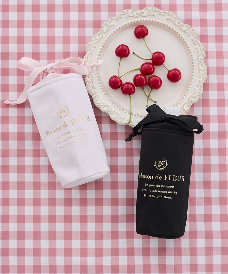 Maison de FLEUR「【保冷機能付き】サテン巾着ボトルケース」|ポーチ|