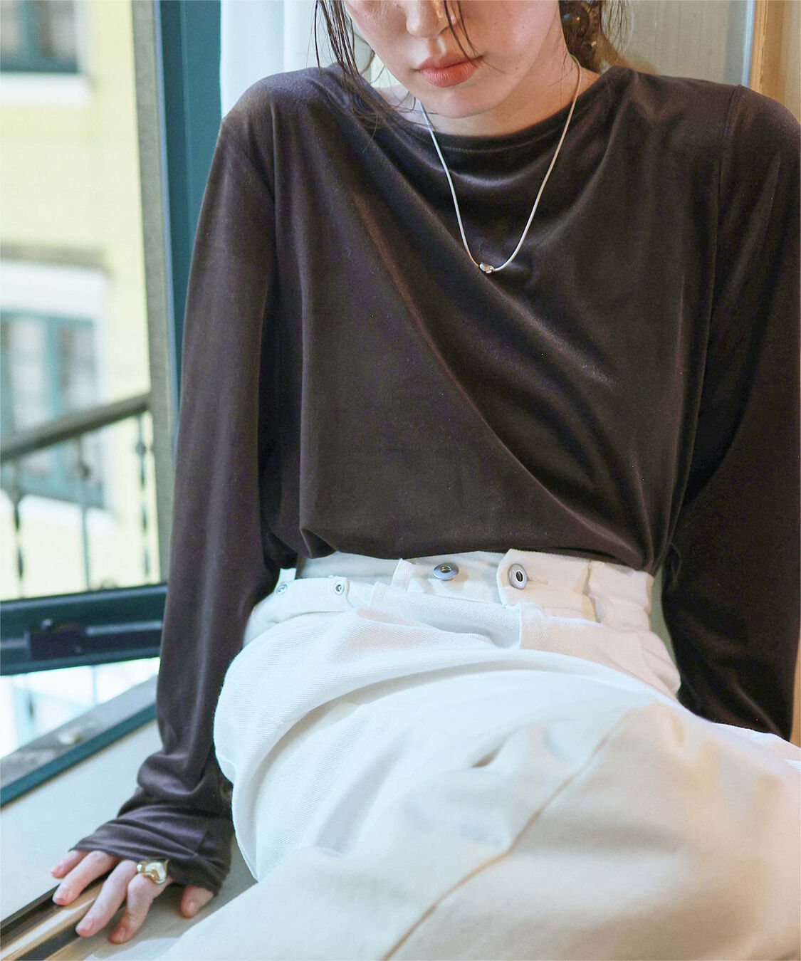 titivate「シアーベロアロングTシャツ」|Tシャツ・カットソー|