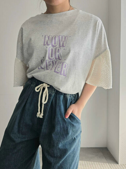 SM2「[接触冷感]袖メッシュプリントTシャツ」|Tシャツ・カットソー|グレー