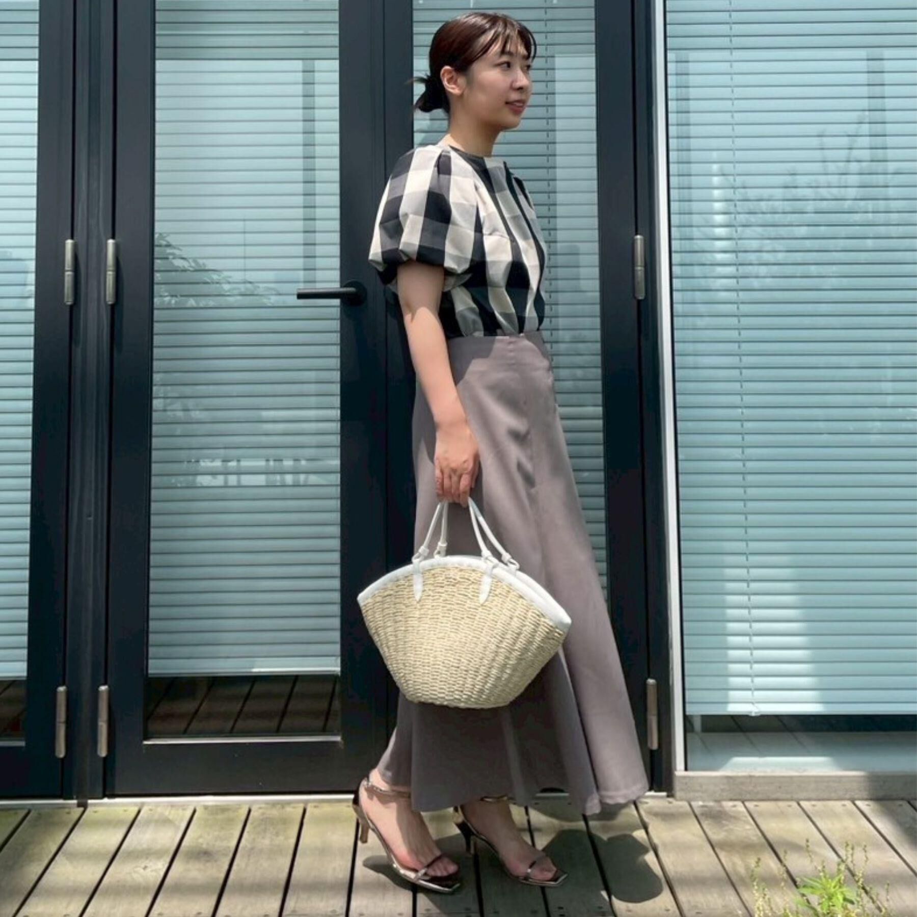 Couture broach「【マシンウォッシャブル・二の腕カバー】ブロックチェックブラウス」|シャツ・ブラウス|