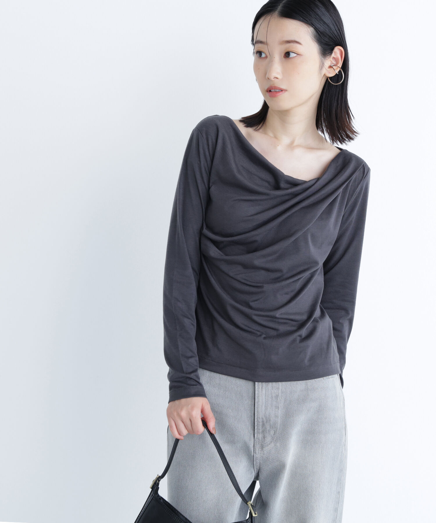  「ドレープネックカットソー」|Tシャツ・カットソー|