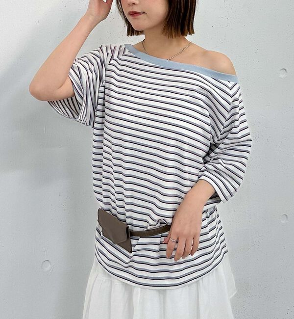 archives「&rsquo;アソートボーダーオフショルＴＥＥ&rsquo;」|Tシャツ・カットソー|BLUE