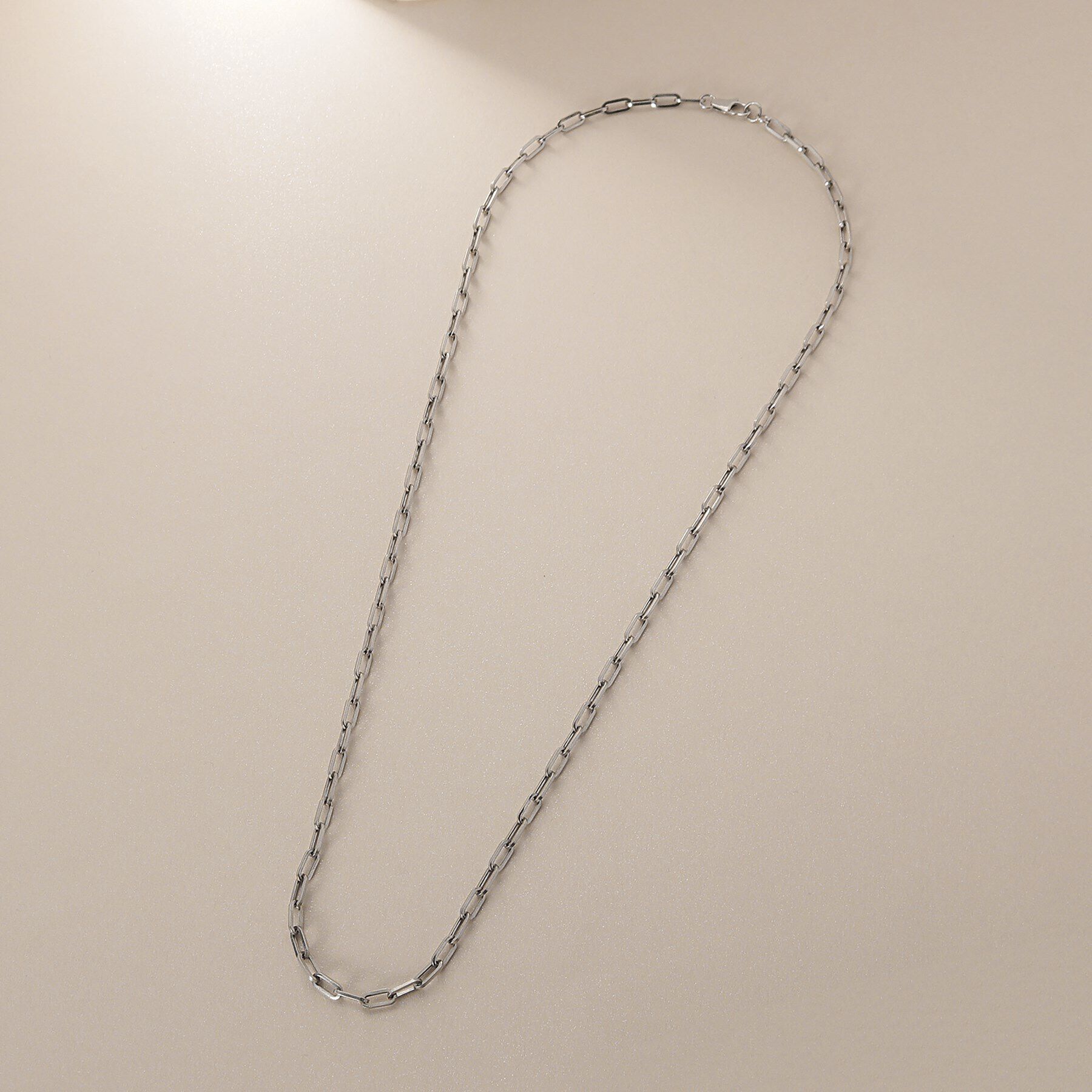 COCOSHNIK「プラチナ中空プリムケーブルチェーンL ネックレス（55cm）」|ネックレス|