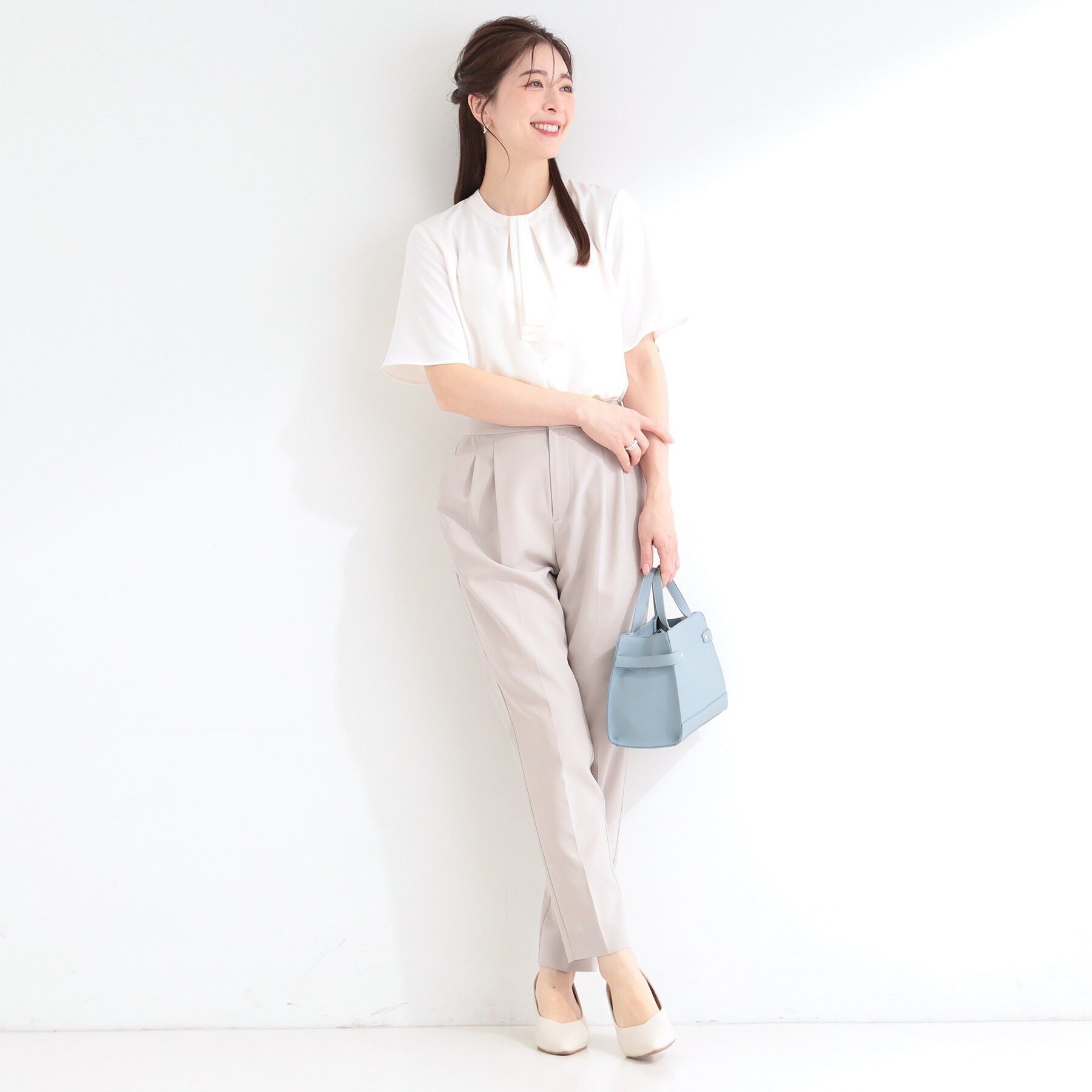 SHOO･LA･RUE「【ひんやり/セットアップ可】洗濯後しわになりにくい　タックテーパードパンツ」|その他|