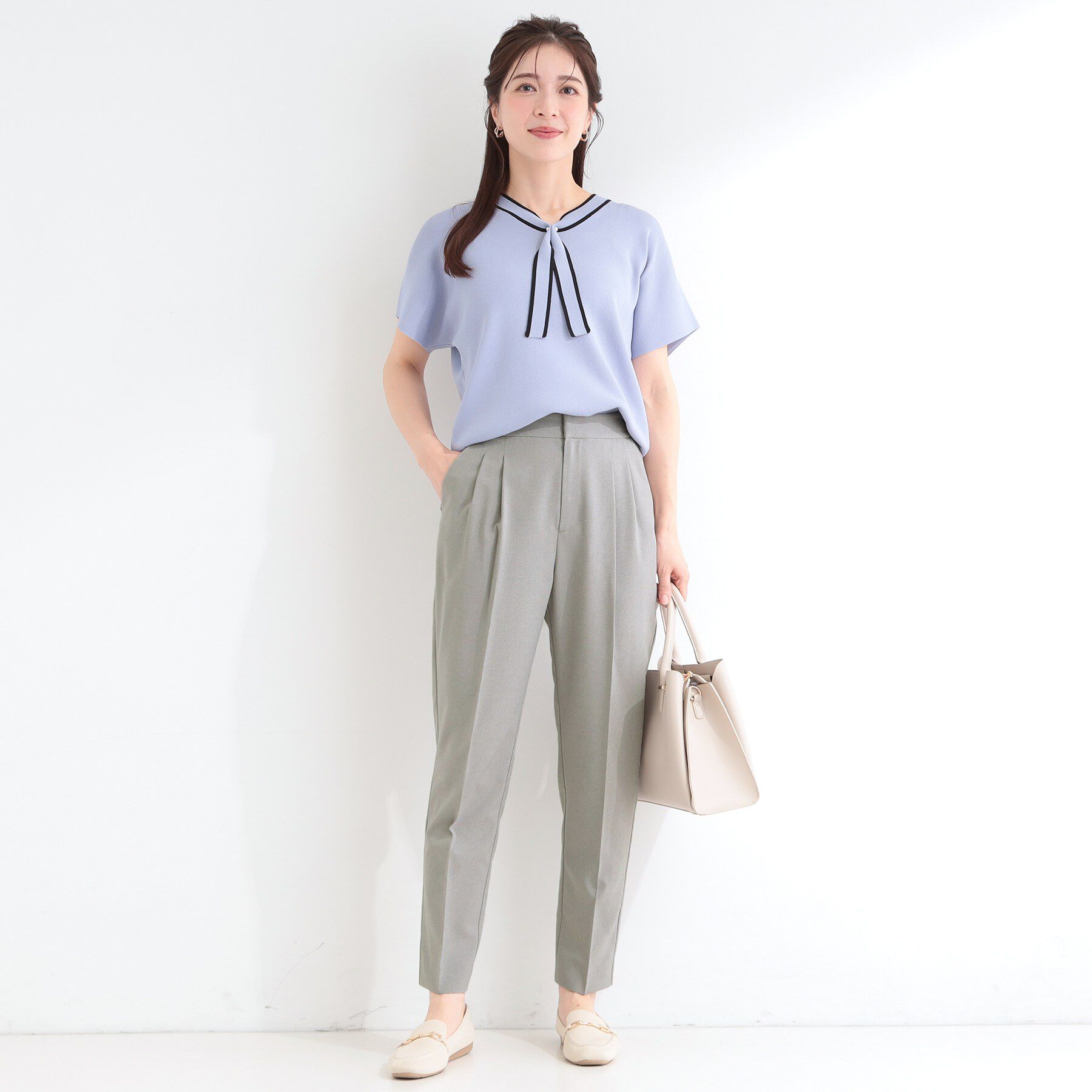 SHOO･LA･RUE「【ひんやり/セットアップ可】洗濯後しわになりにくい　タックテーパードパンツ」|その他|
