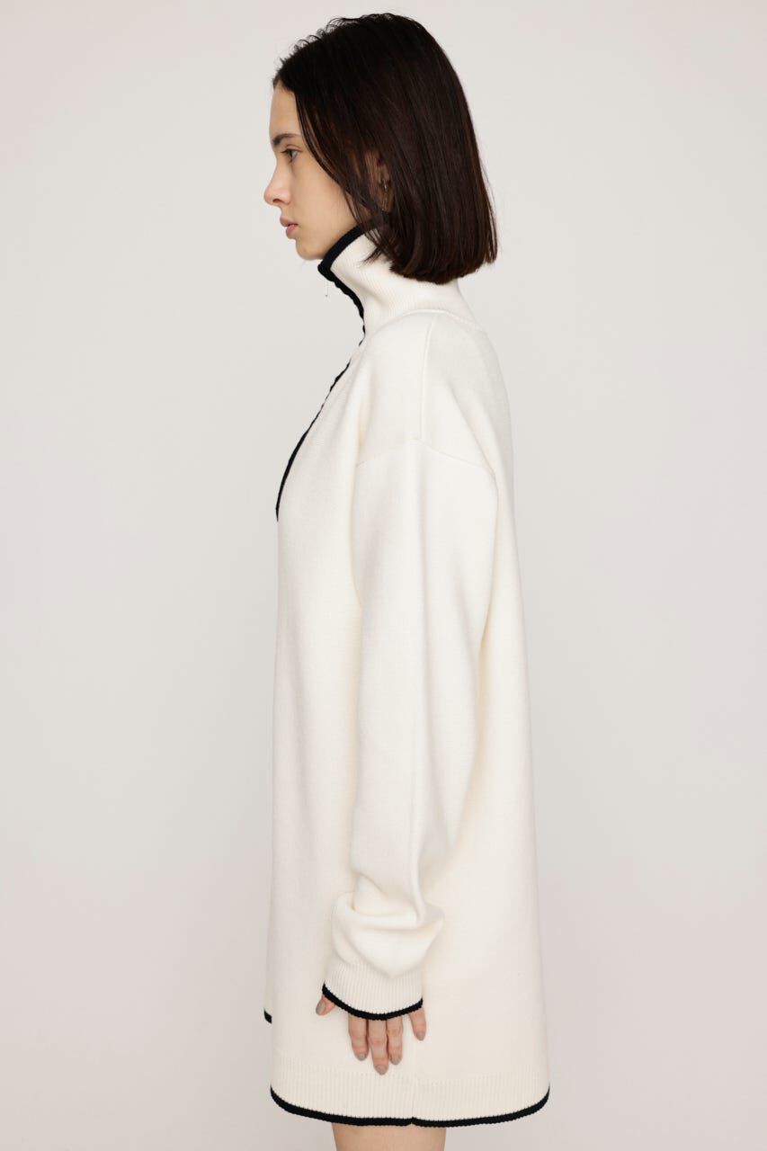 SLY「HALF ZIP HN KNIT ショートワンピース」|ワンピース|
