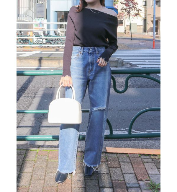 Ungrid「オフショルデザインロングスリーブTee」|Tシャツ・カットソー|