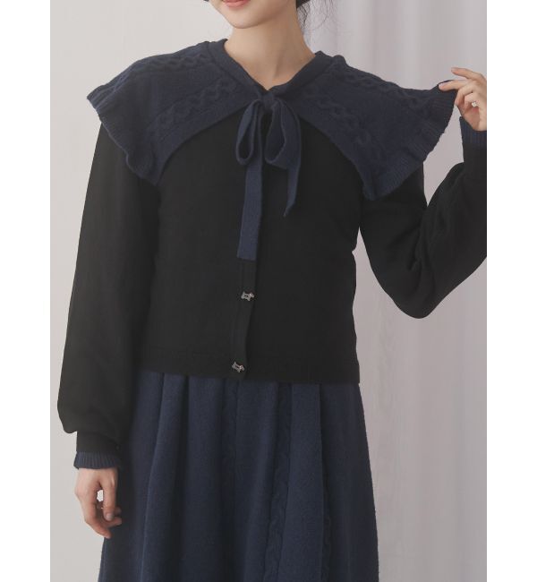 merry jenny「terrier button knit cardigan」|カーディガン|ブラック