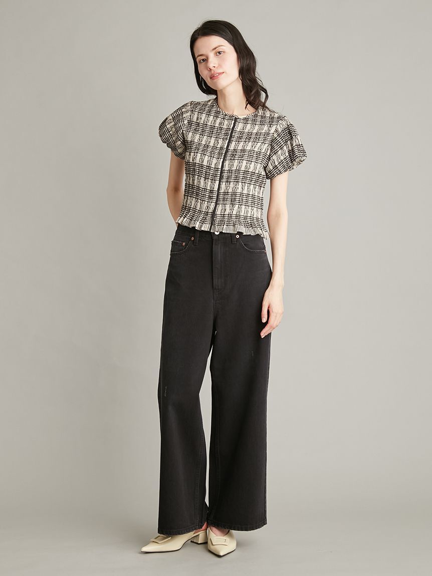 Mila Owen「【WEB限定カラー】シャーリングブラウス」|シャツ・ブラウス|