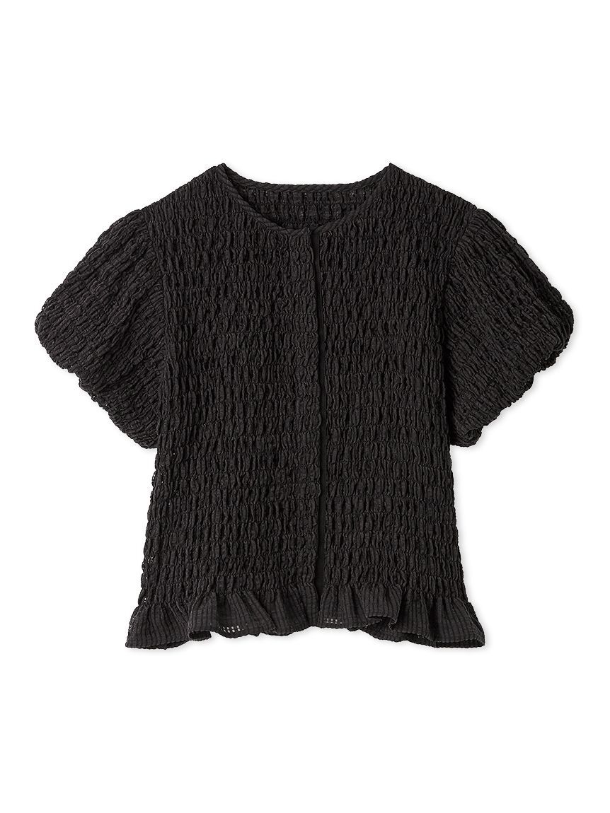 Mila Owen「【WEB限定カラー】シャーリングブラウス」|シャツ・ブラウス|BLK