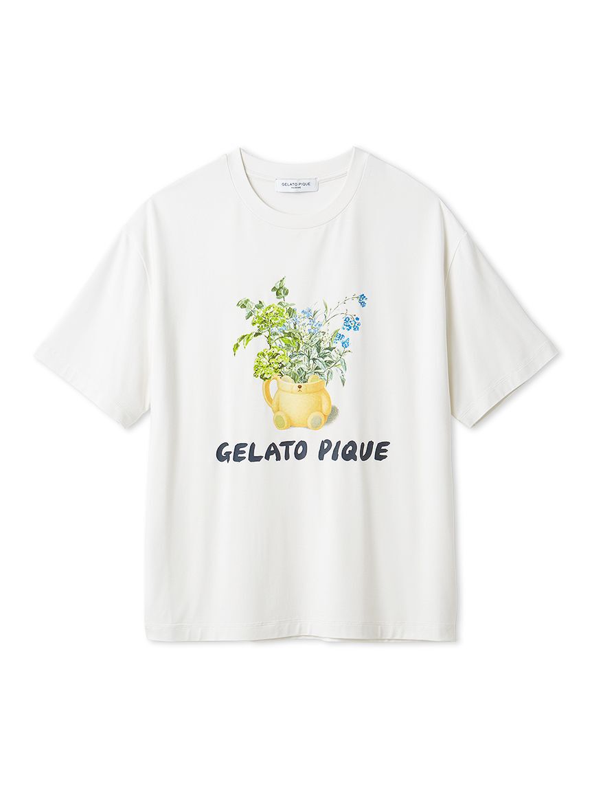 GELATO PIQUE HOMME「【HOMME】フラワーワンポイントプリントTシャツ」|ルームウェア|