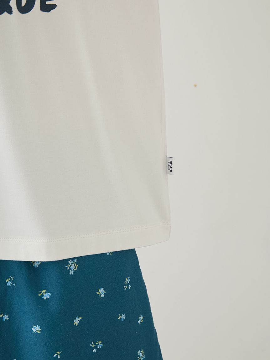 GELATO PIQUE HOMME「【HOMME】フラワーワンポイントプリントTシャツ」|ルームウェア|