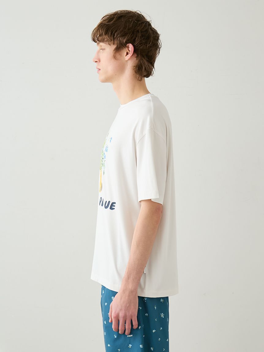 GELATO PIQUE HOMME「【HOMME】フラワーワンポイントプリントTシャツ」|ルームウェア|