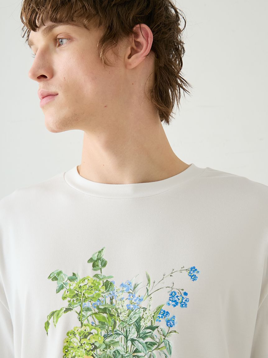 GELATO PIQUE HOMME「【HOMME】フラワーワンポイントプリントTシャツ」|ルームウェア|