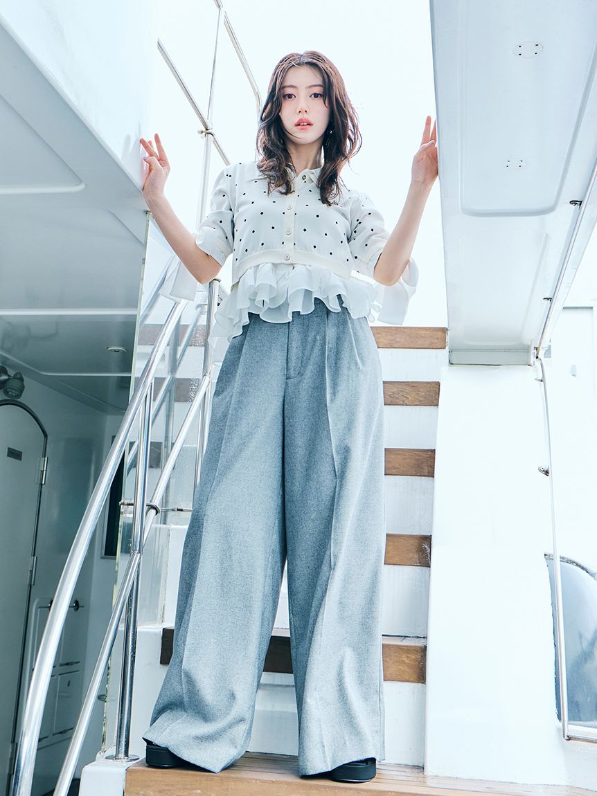 SNIDEL「シンプルタックパンツ」|チノ|GRY