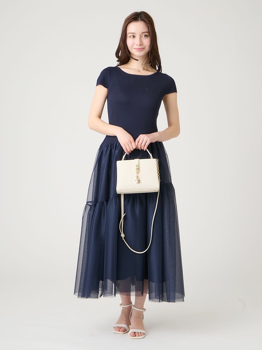 CELFORD「【洗える】アシメチュールニットドッキングワンピース」|ワンピース|