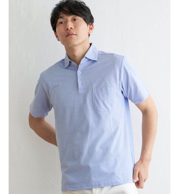 IKKA LOUNGE「アーバンドライカッタウェイポロシャツ」|Tシャツ・カットソー|ブルー