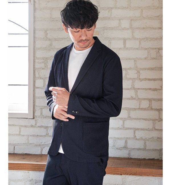 IKKA LOUNGE「【セットアップ対応】GOKU楽ワークサッカージャケット」|テーラードジャケット|
