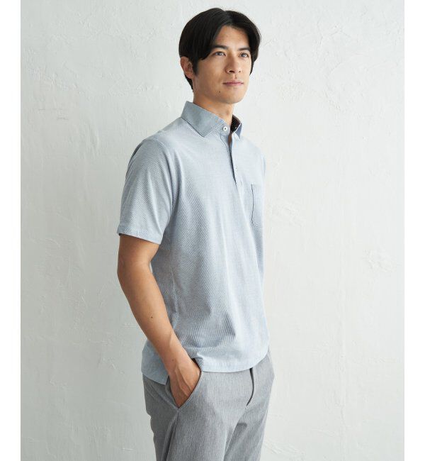 IKKA LOUNGE「【吸水速乾／イージーケア】アーバンドライ冷感コードレーンポロシャツ」|Tシャツ・カットソー|