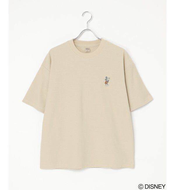 VENCE share style「梨地 ミッキーマウス＆ミニーマウス プリントTシャツ」|Tシャツ・カットソー|