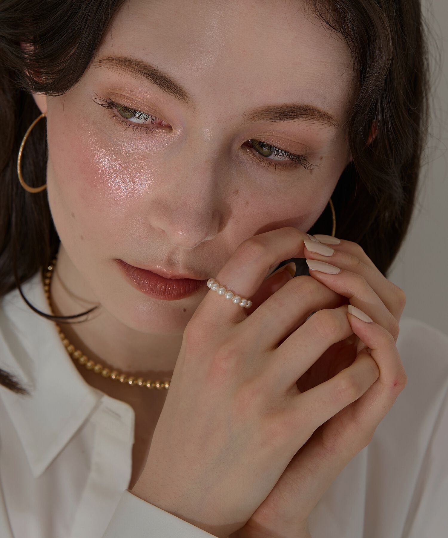Phoebe「【伸びるリング】バブルフィットリング　パール3mm」|リング|