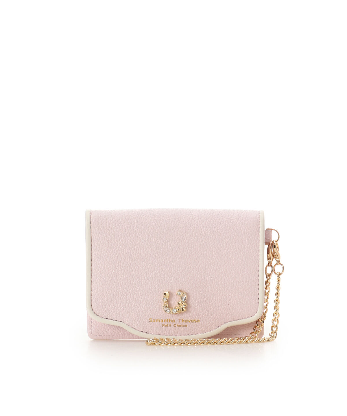 Samantha Thavasa Petit Choice「フープラインビジュー パスケース」|定期入れ|ピンク
