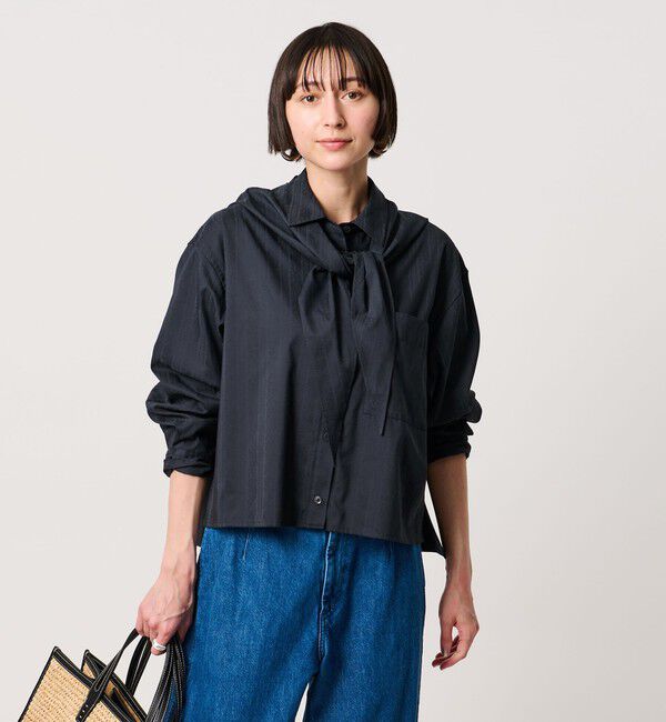 UNITED ARROWS「ペイズリー スカーフ シャツ」|シャツ・ブラウス|NAVY