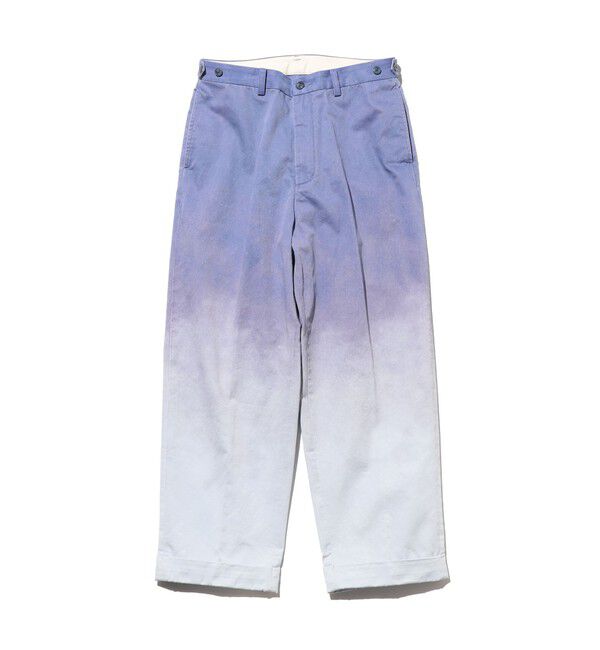 BEAMS PLUS「IVY Trousers Wide Twill Gradation Print」|チノ|BLUE