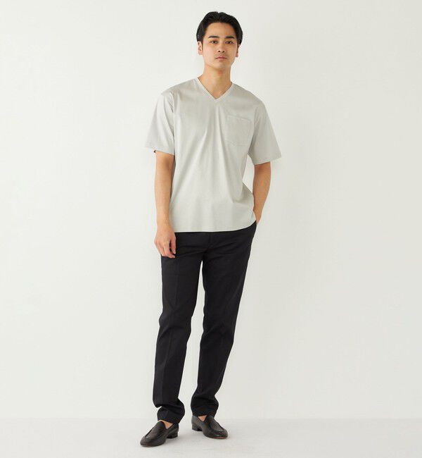 SHIPS Colors 「SHIPS Colors:〈抗菌防臭・接触冷感・UVカット〉シルケット コットン Vネック T◇」|Tシャツ・カットソー|