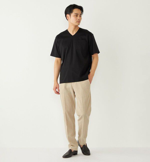 SHIPS Colors 「SHIPS Colors:〈抗菌防臭・接触冷感・UVカット〉シルケット コットン Vネック T◇」|Tシャツ・カットソー|