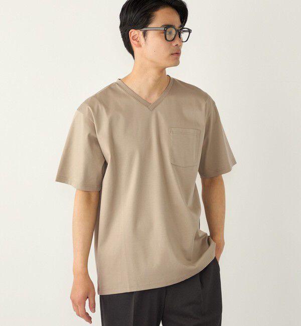 SHIPS Colors 「SHIPS Colors:〈抗菌防臭・接触冷感・UVカット〉シルケット コットン Vネック T◇」|Tシャツ・カットソー|